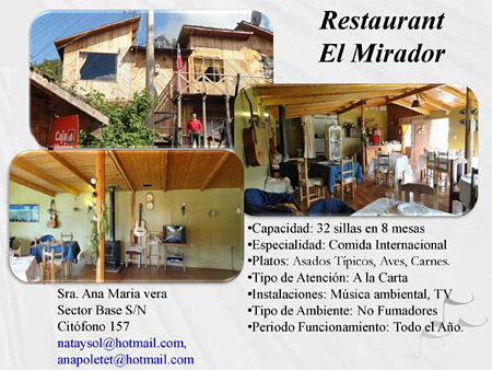 Restaurant El Mirador � Encargada Unidad Turismo - www.visitetortel.cl
